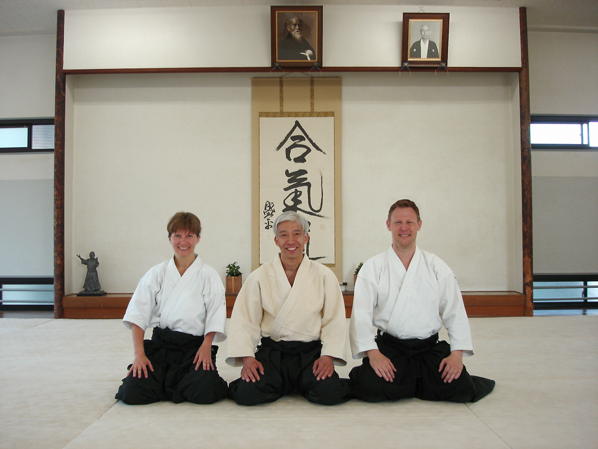 Lene og Thomas sammen Doshu Sensei